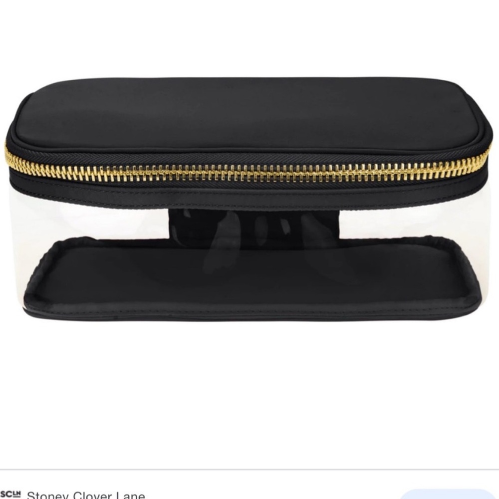Stoney Clover Lane SCL clear and black  noir zip top bag pouch NWT